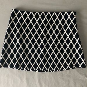 Navy and White Diamond Pattern Mini Skirt